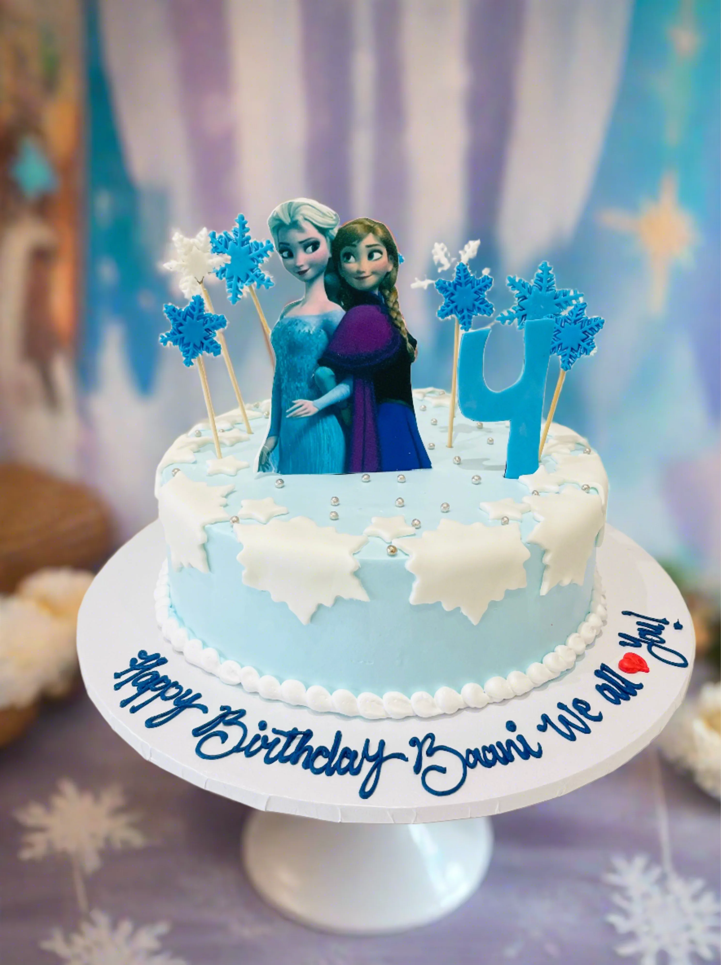 Baani Frozen Snowflake Cream Cake - Image 5