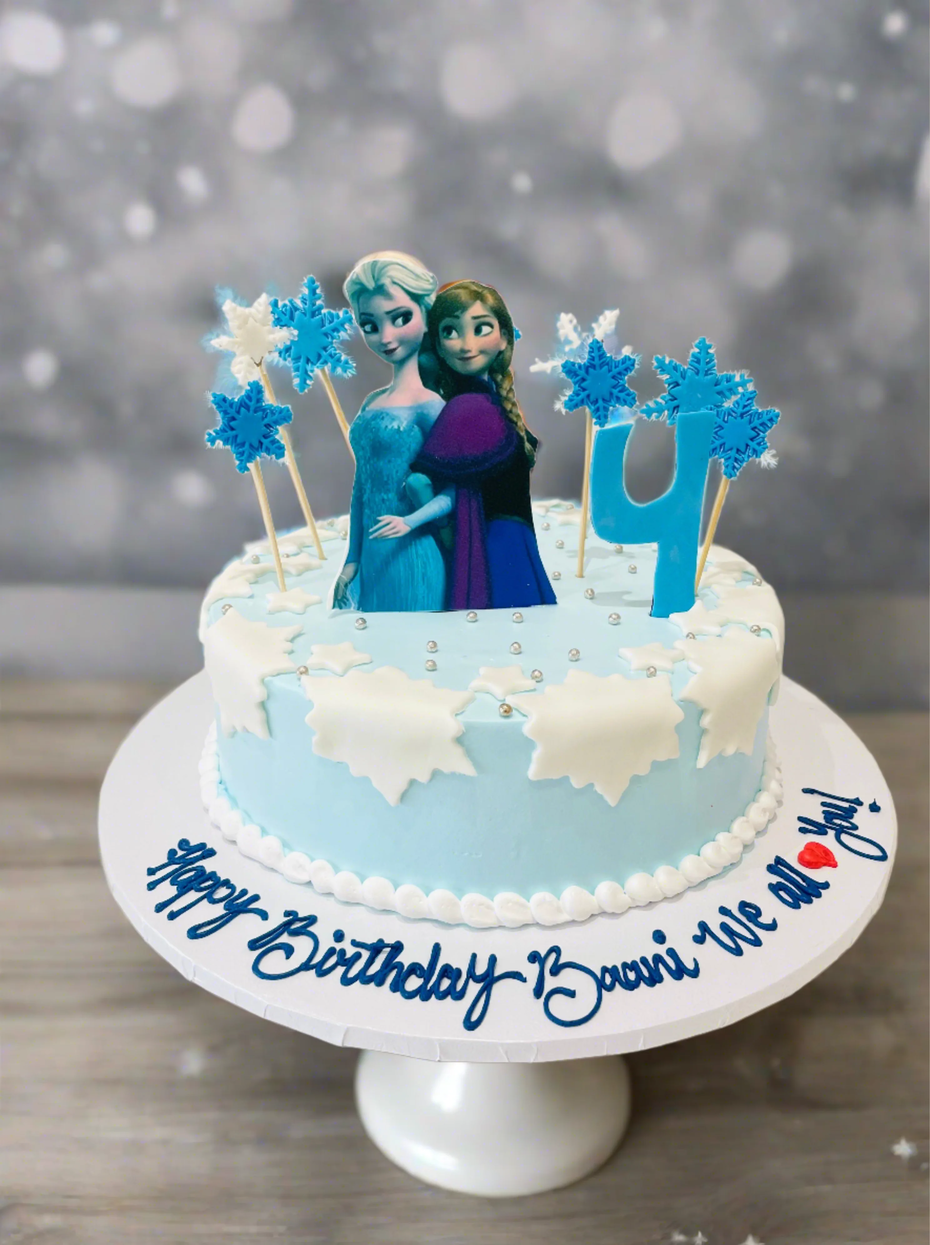 Baani Frozen Snowflake Cream Cake - Image 6