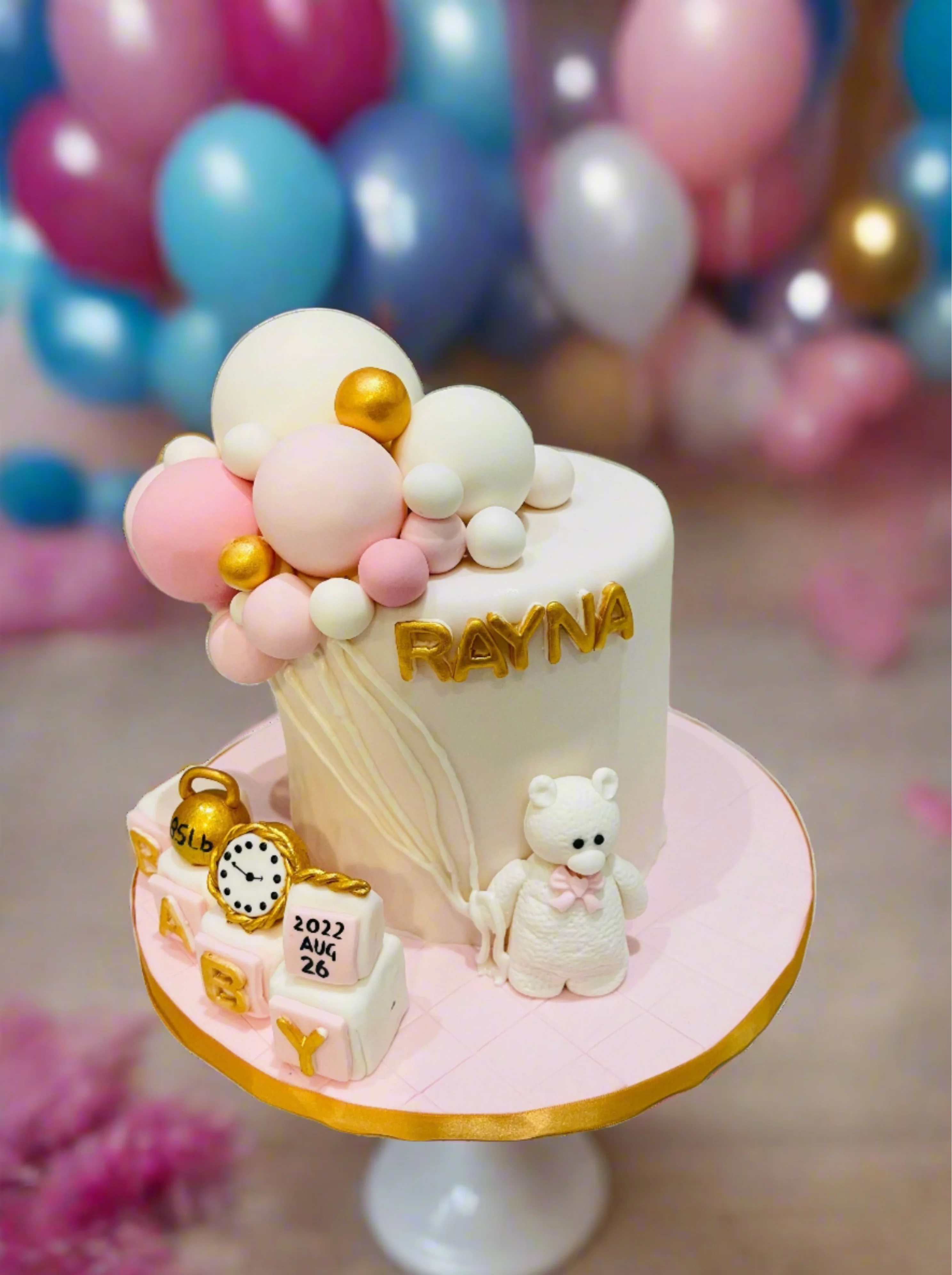 Baby Bear Balloon Fondant Cake - Image 2
