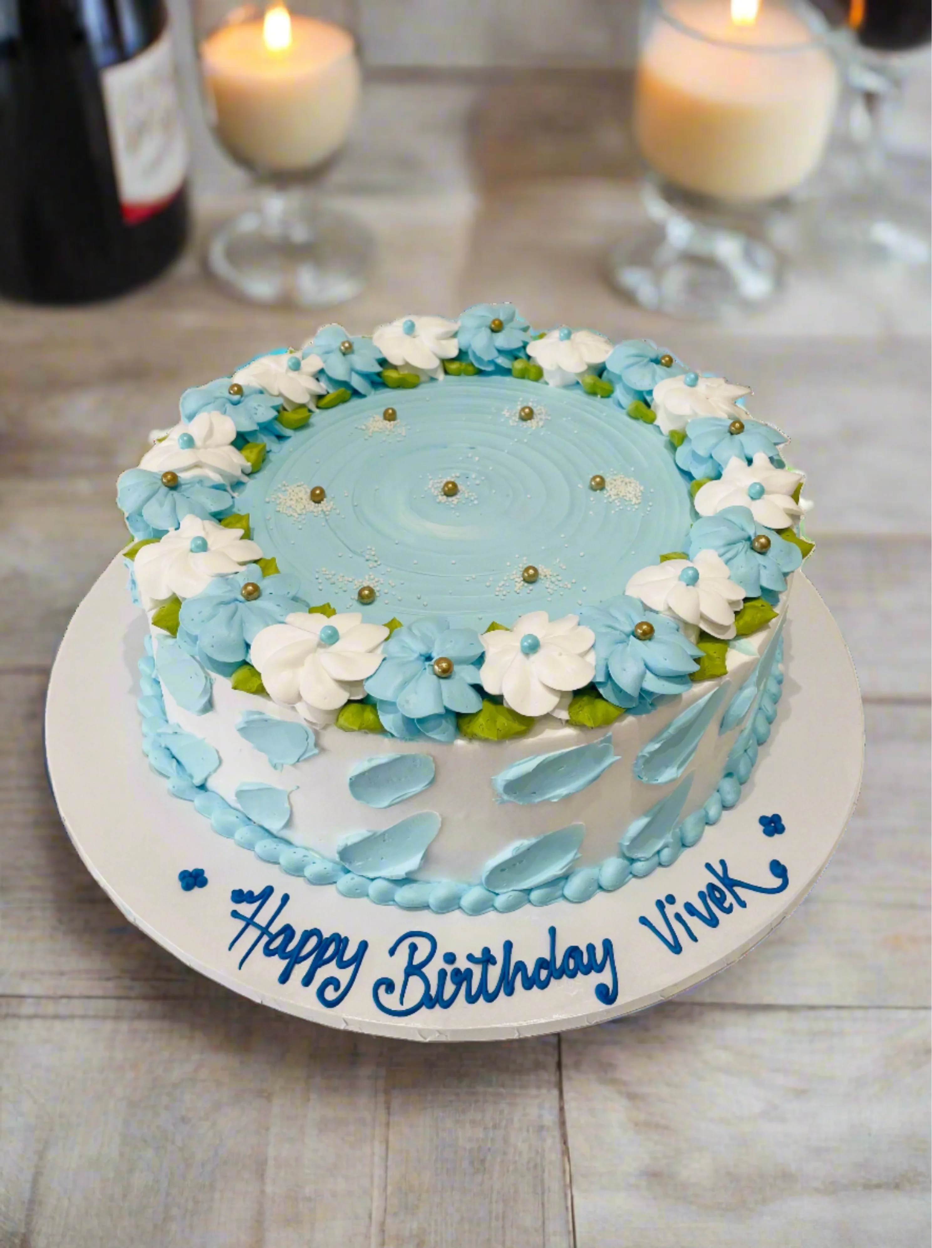 Baby Blue Blossoms Cake - Image 2