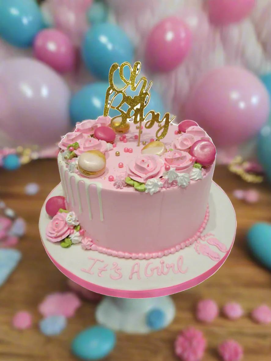 Baby Girl Cream Cake - Image 2