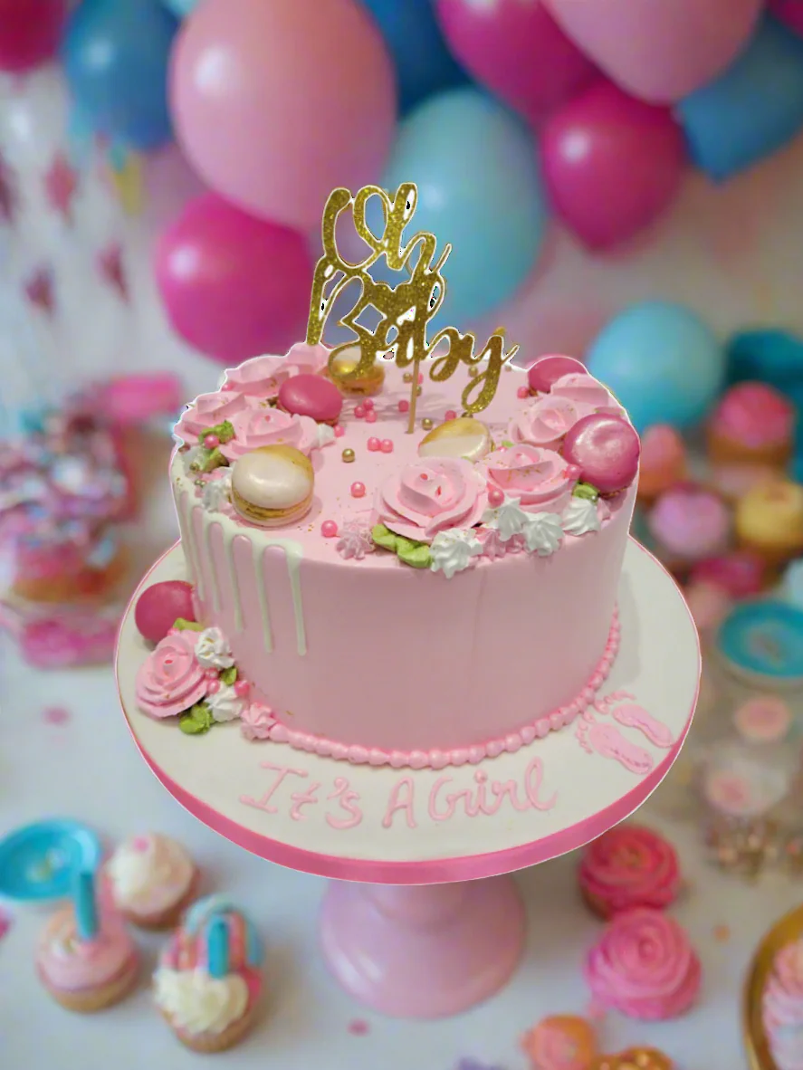 Baby Girl Cream Cake - Image 3