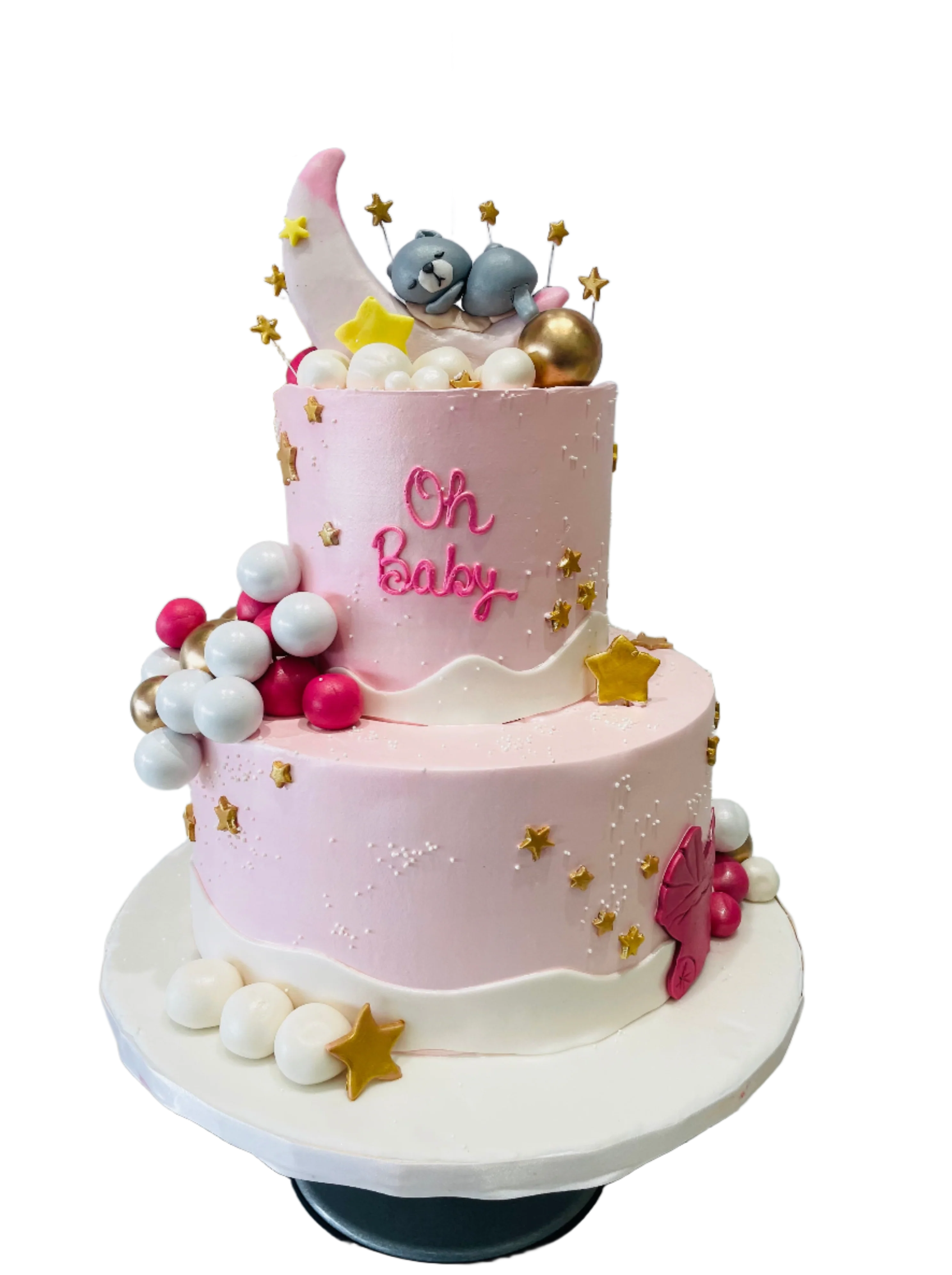 Baby Moon Cream Tiered Cake