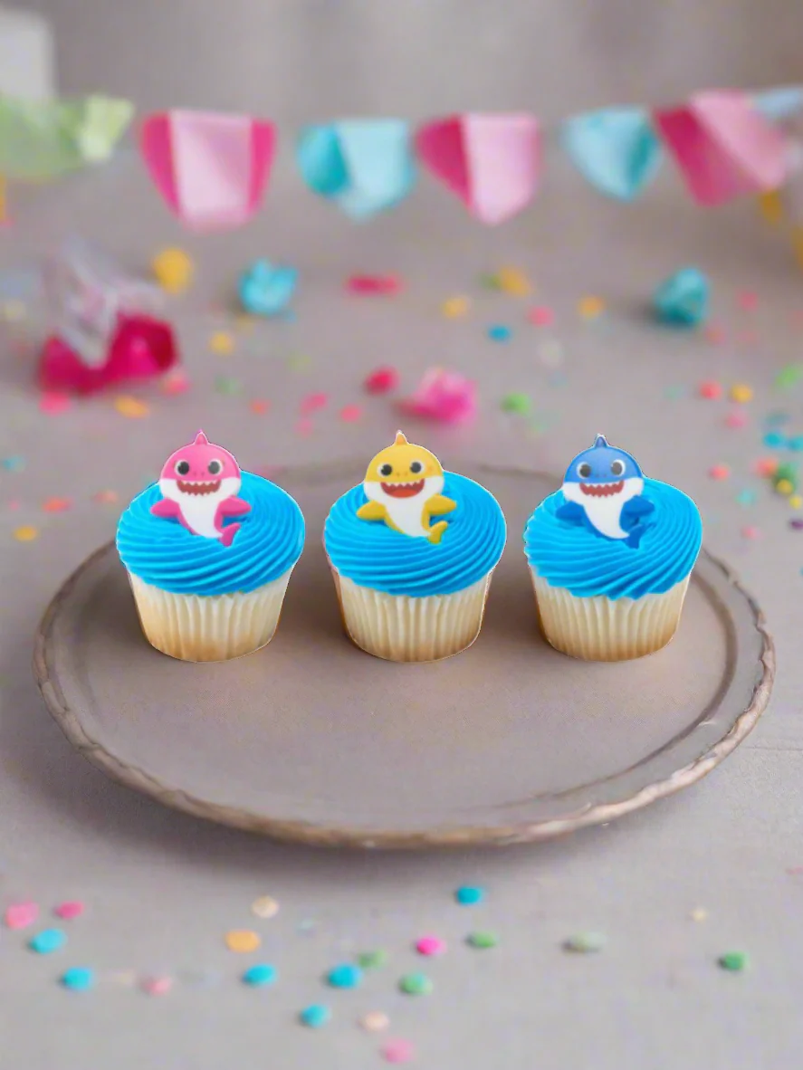 Baby Shark Cupcakes - (Pack of 6) - Image 2
