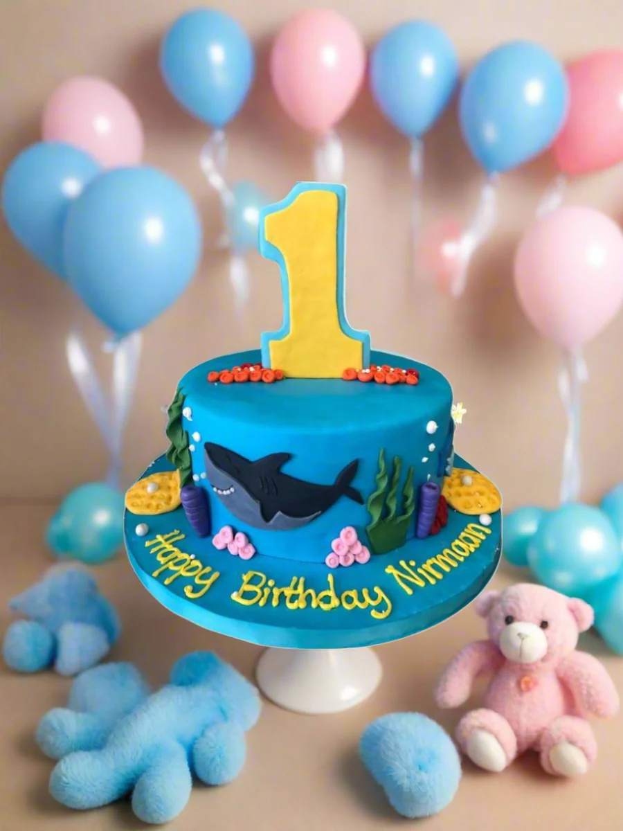 Baby Shark Fondant Cake - Image 3