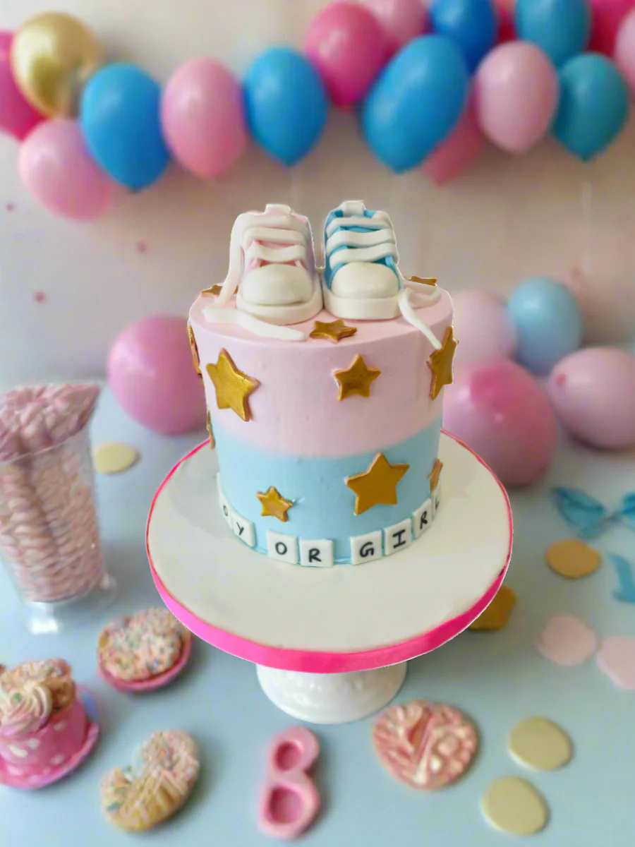 Baby Shower Shoes Cream Cake - Image 2