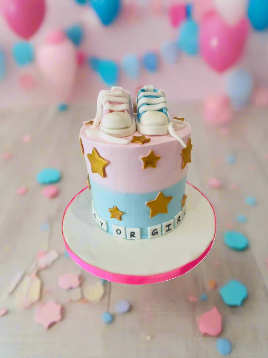 Baby Shower Shoes Cream Cake - Image 3
