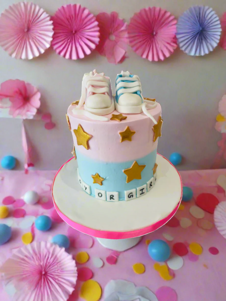 Baby Shower Shoes Cream Cake - Image 4