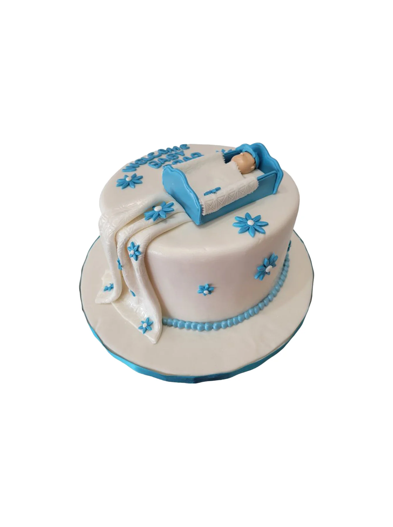 Baby Shower Crib Fondant Cake - Image 3