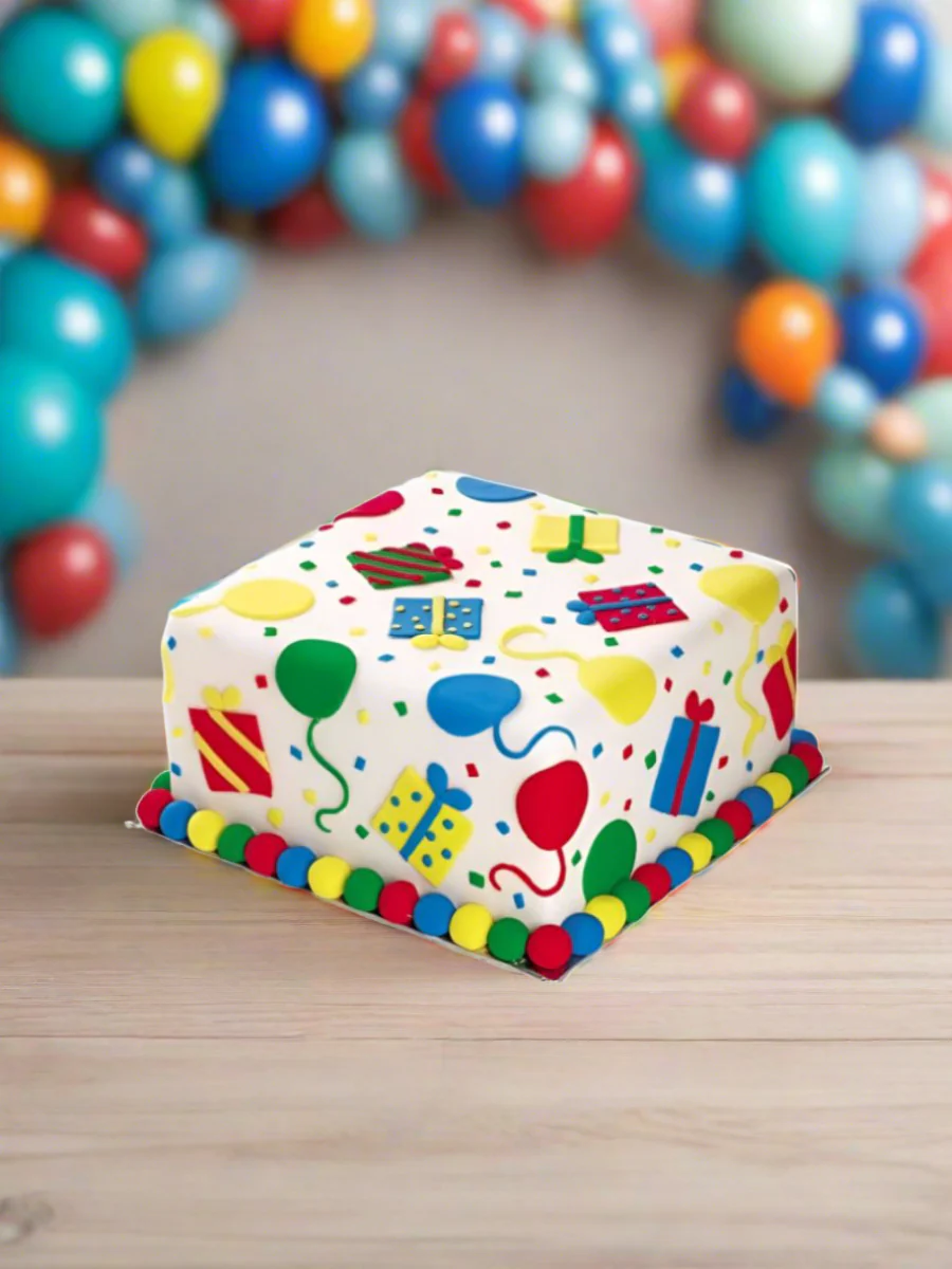 Balloons & Gifts Cake - Image 3
