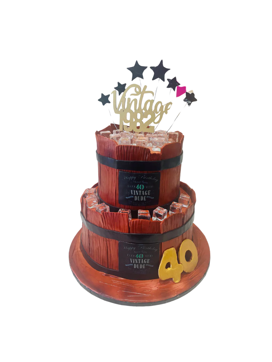 Barrel Fondant Tiered Cake