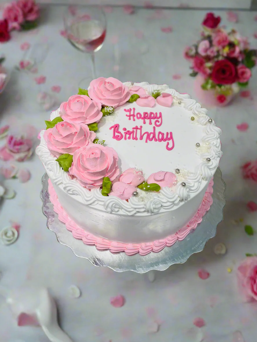 Basic Pink Flower Cake - Image 2