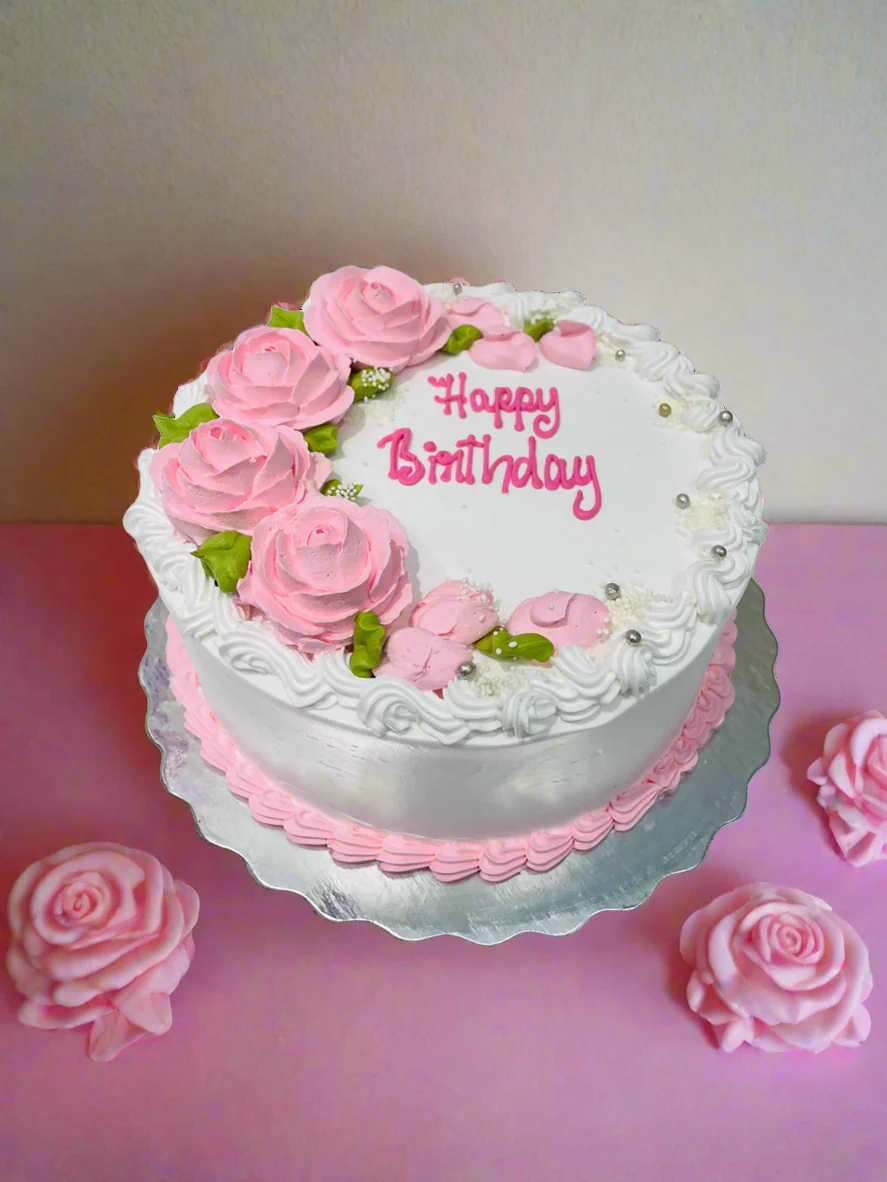 Basic Pink Flower Cake - Image 3