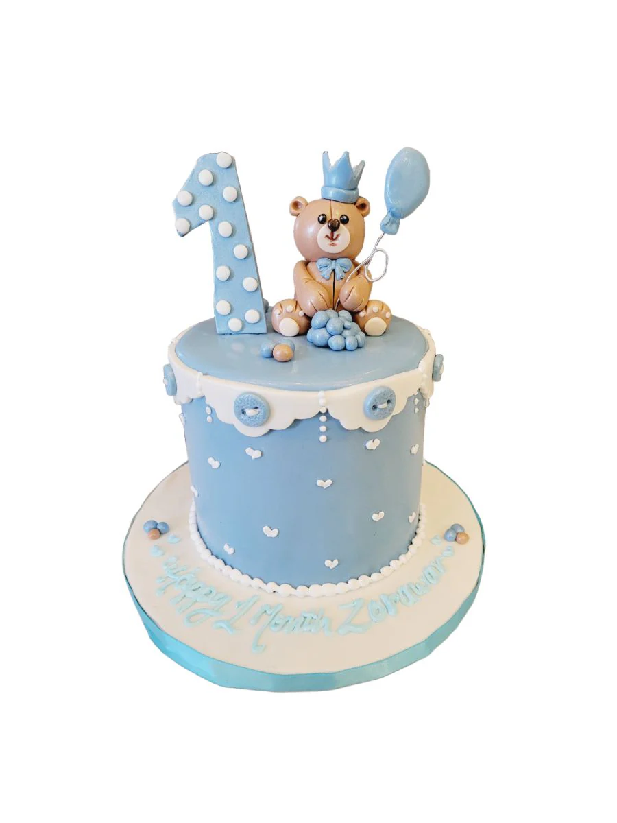 Bear 1St Birthday Fondant Cake - Image 5