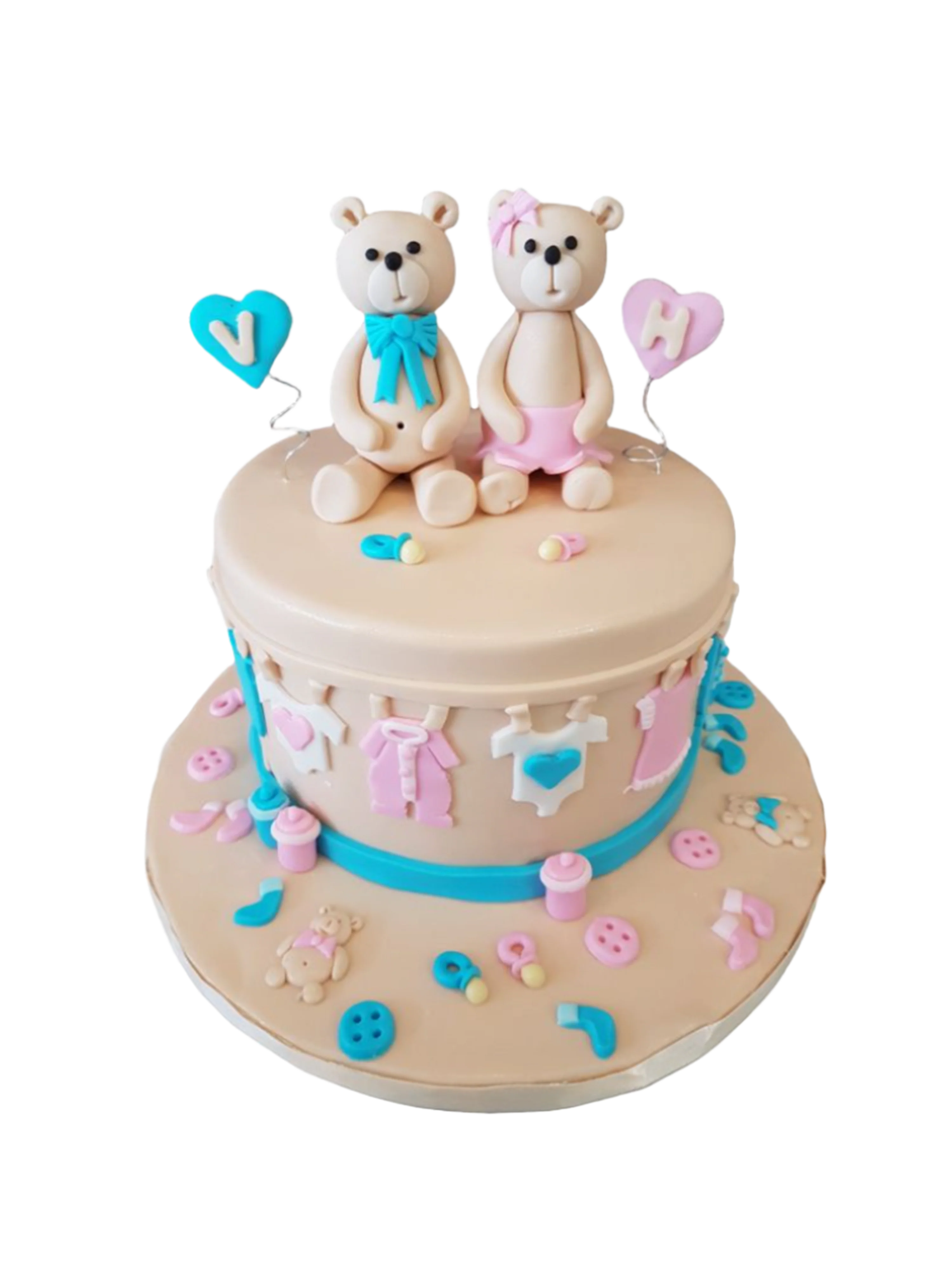 Bear Baby Shower Fondant Cake