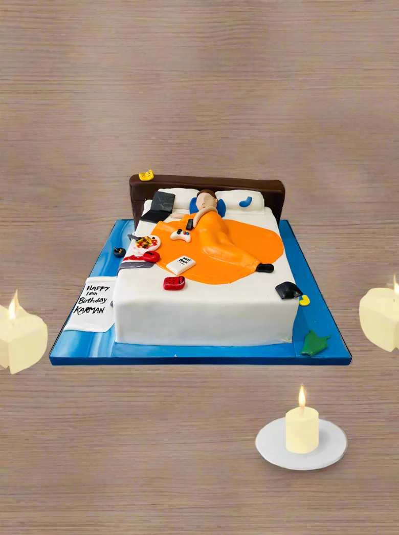 Bed Theme Fondant Cake - Image 6
