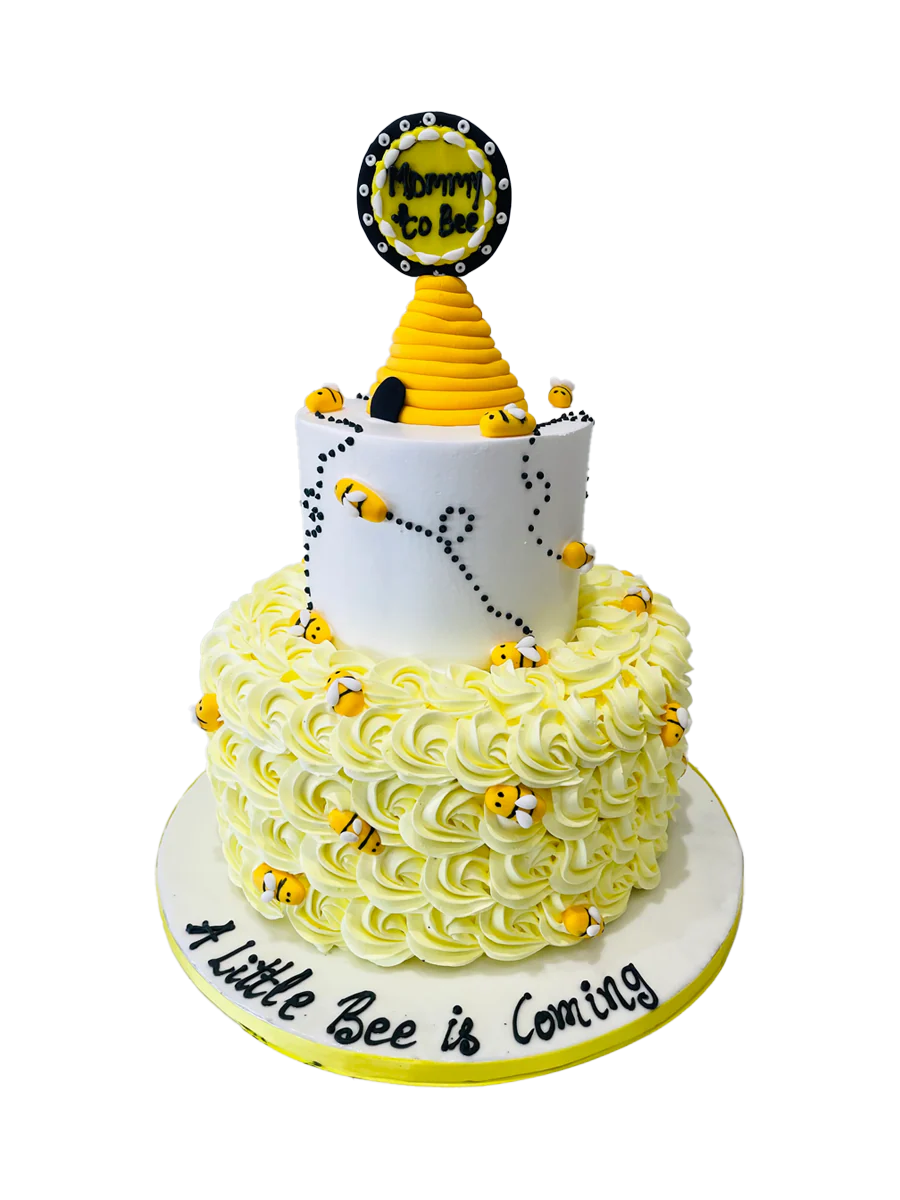 Bee Theme Baby Shower Tiered Cake