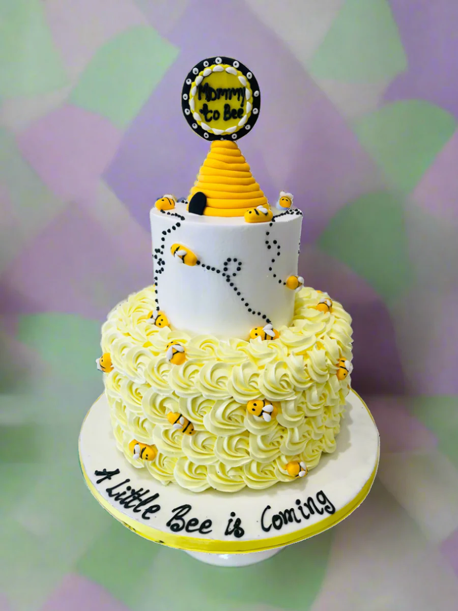 Bee Theme Baby Shower Tiered Cake - Image 2