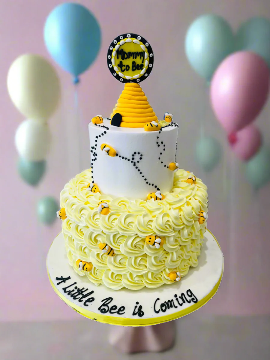 Bee Theme Baby Shower Tiered Cake - Image 3