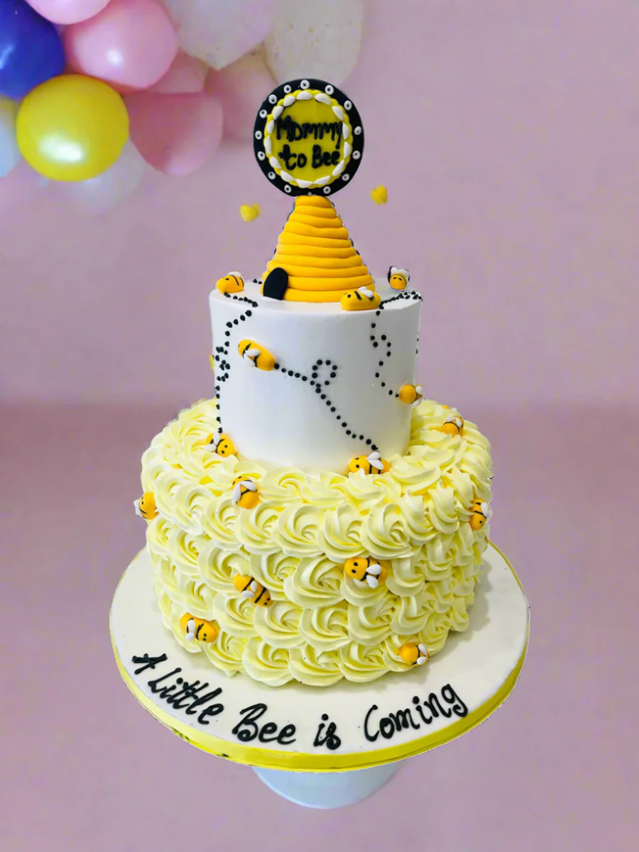 Bee Theme Baby Shower Tiered Cake - Image 4