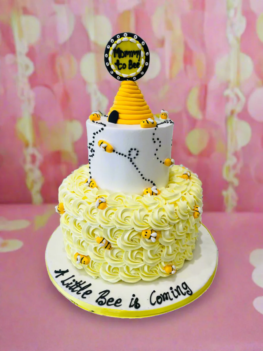 Bee Theme Baby Shower Tiered Cake - Image 5