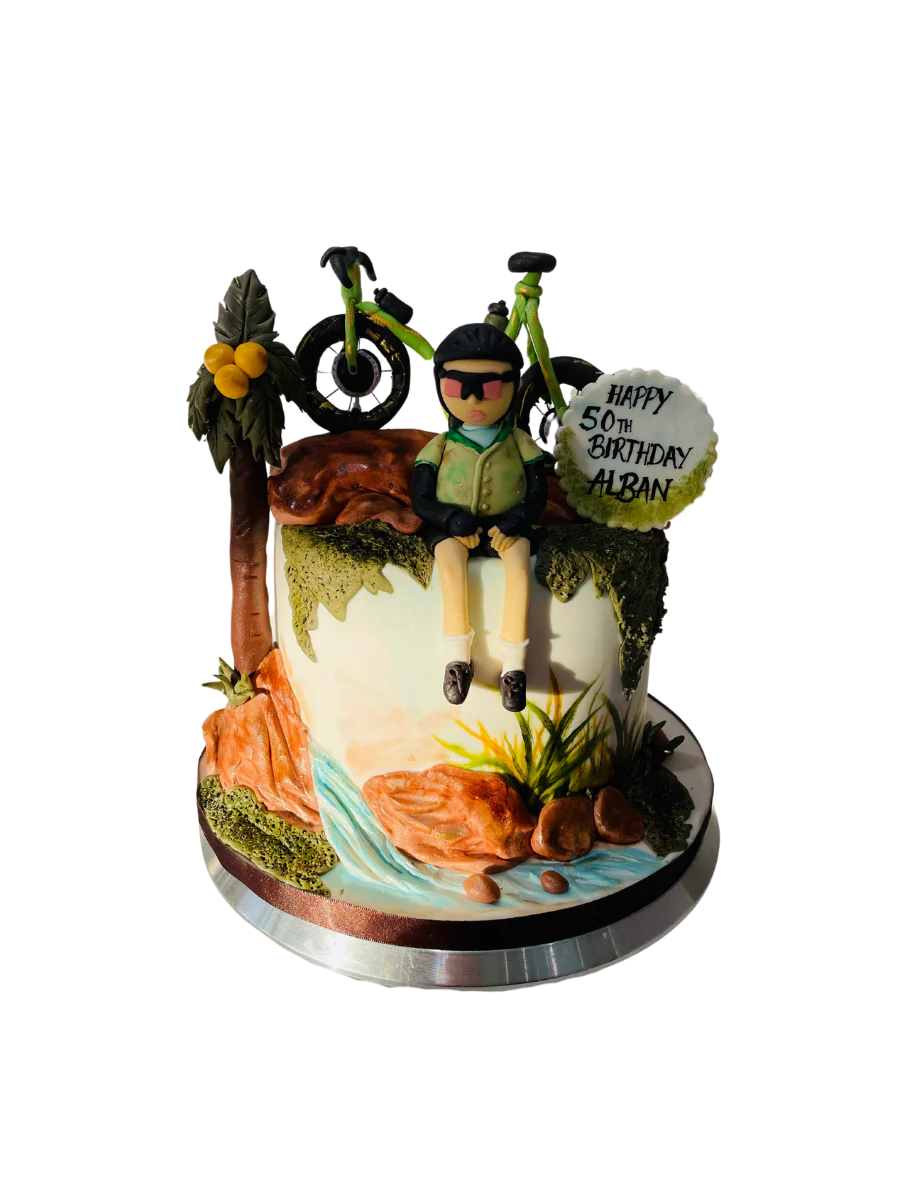 Biking Adventure Fondant Cake