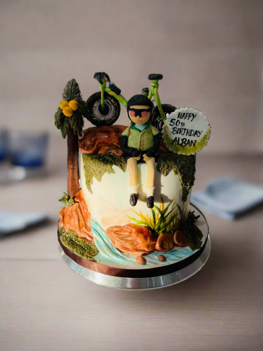 Biking Adventure Fondant Cake - Image 2