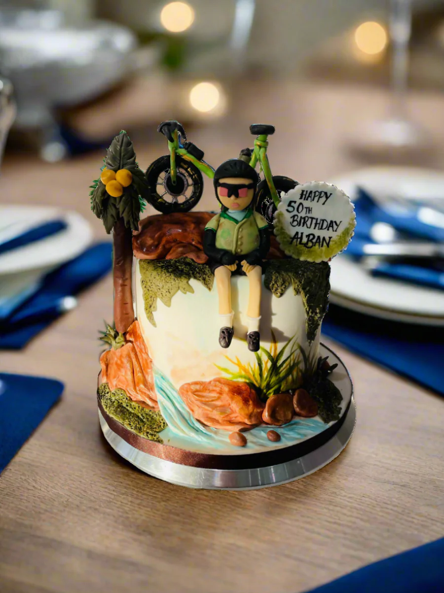 Biking Adventure Fondant Cake - Image 4