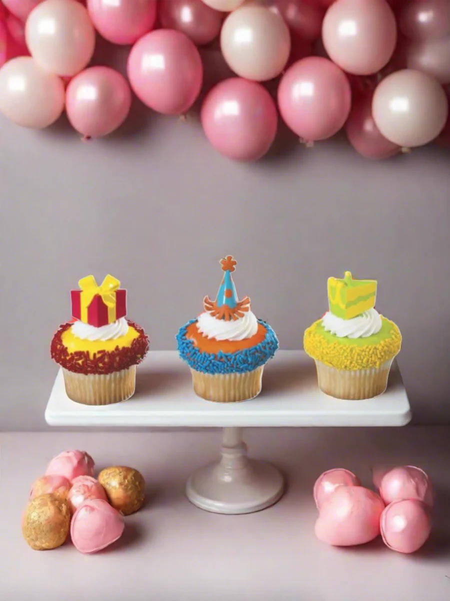 Birthday Party Cupcakes - (Pack of 6) - Image 3