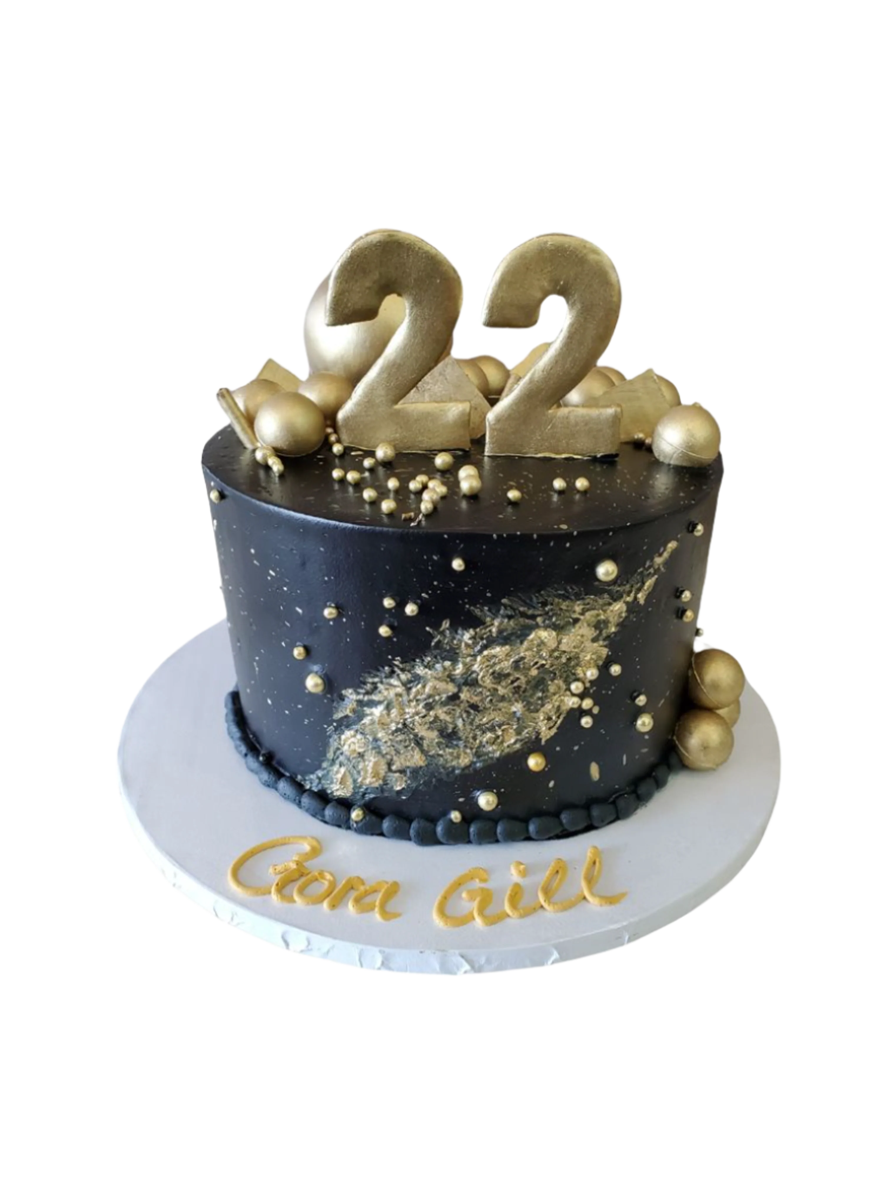 Black & Gold Birthday Cake