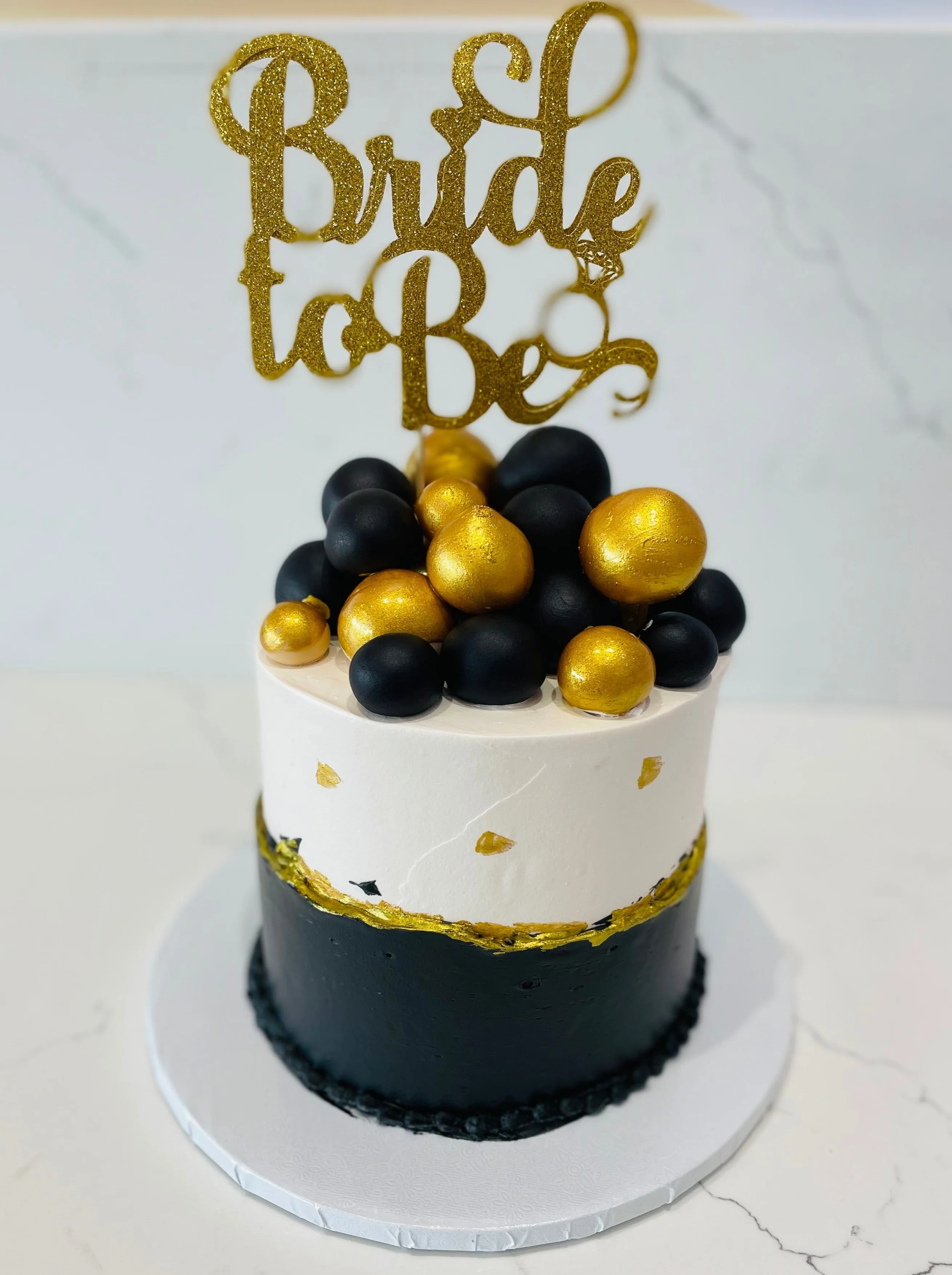 Black & Gold Bride To Be Cake - Image 4
