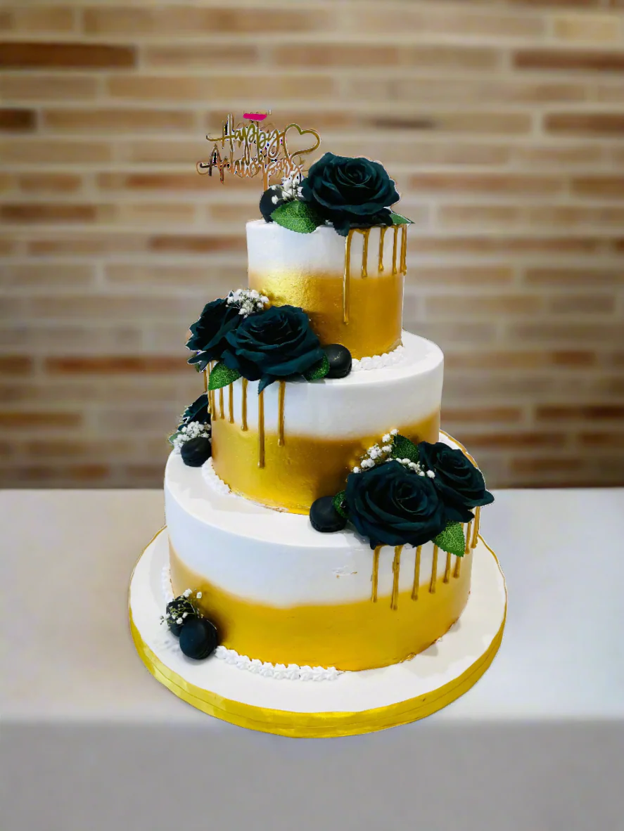 Green & Gold Wedding Tiered Cake - Image 3