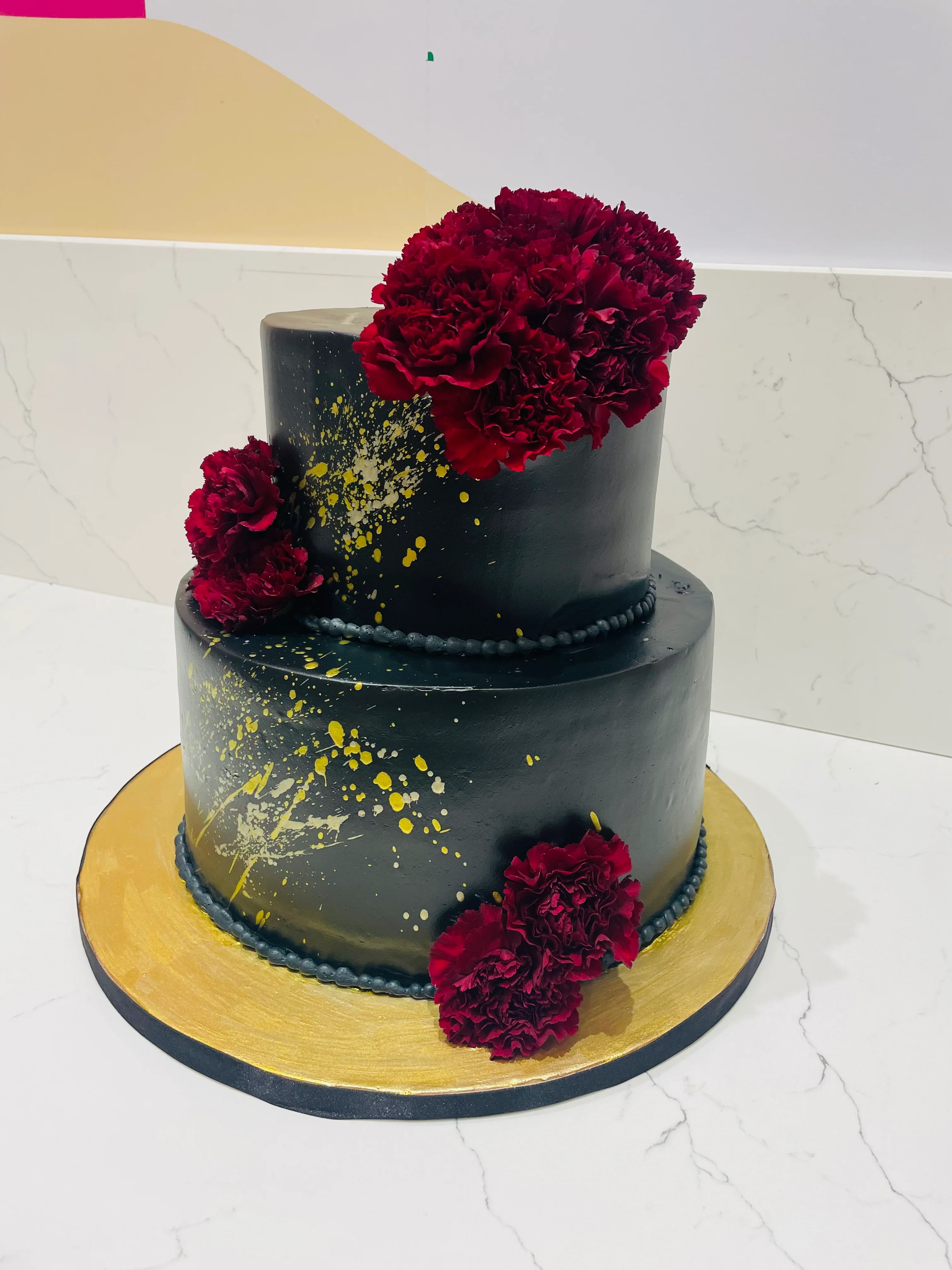 Black & Red Wedding Cake - Image 6