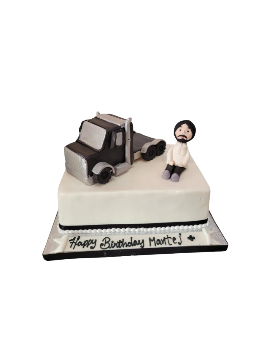 Black & White Theme Truck Cake