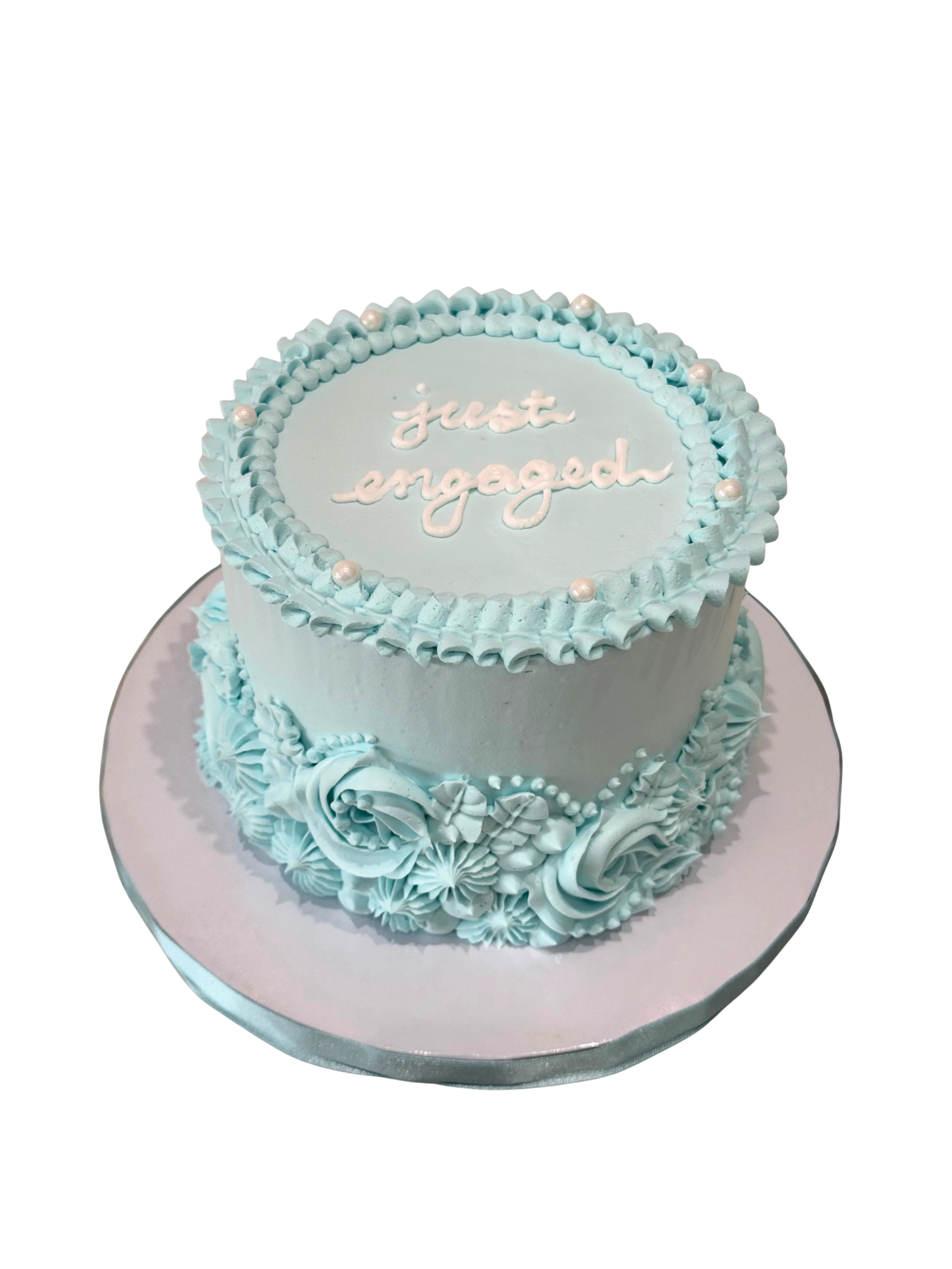 Blooming Love Engagement Cake