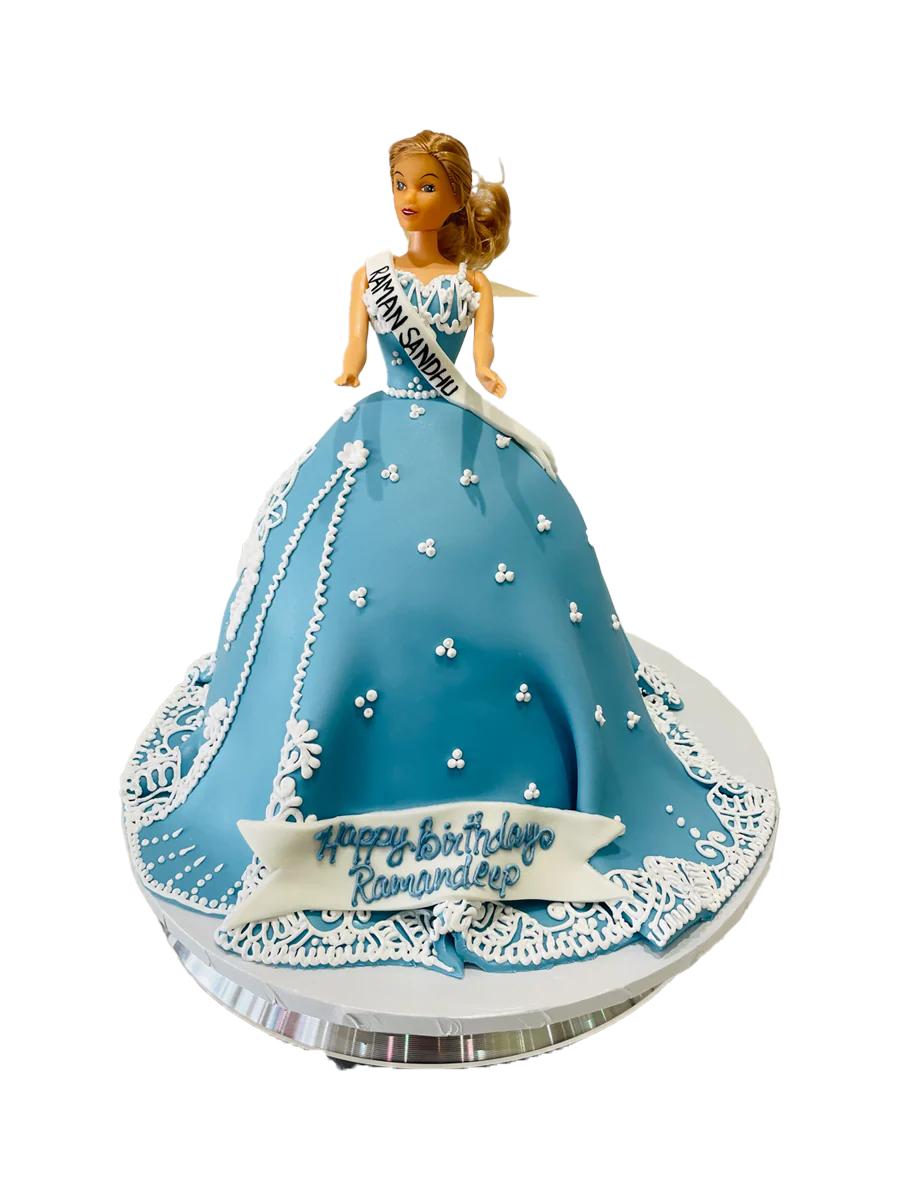 Blue Barbie Fondant Cake