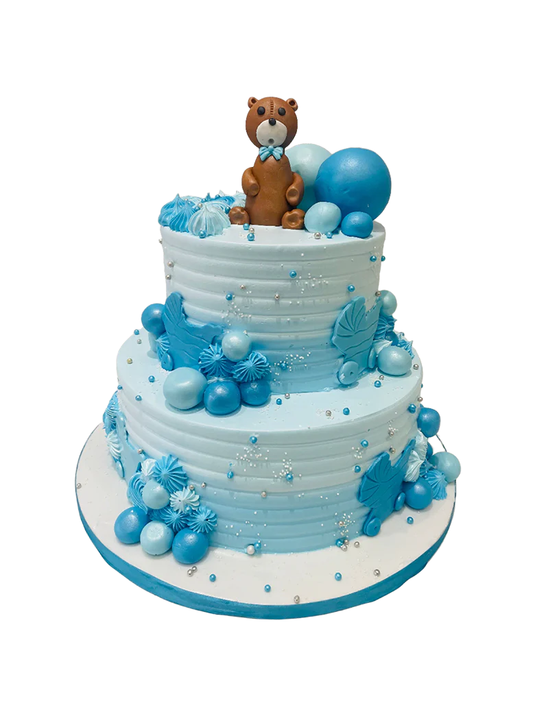 Blue Bear Teddy Cream Cake