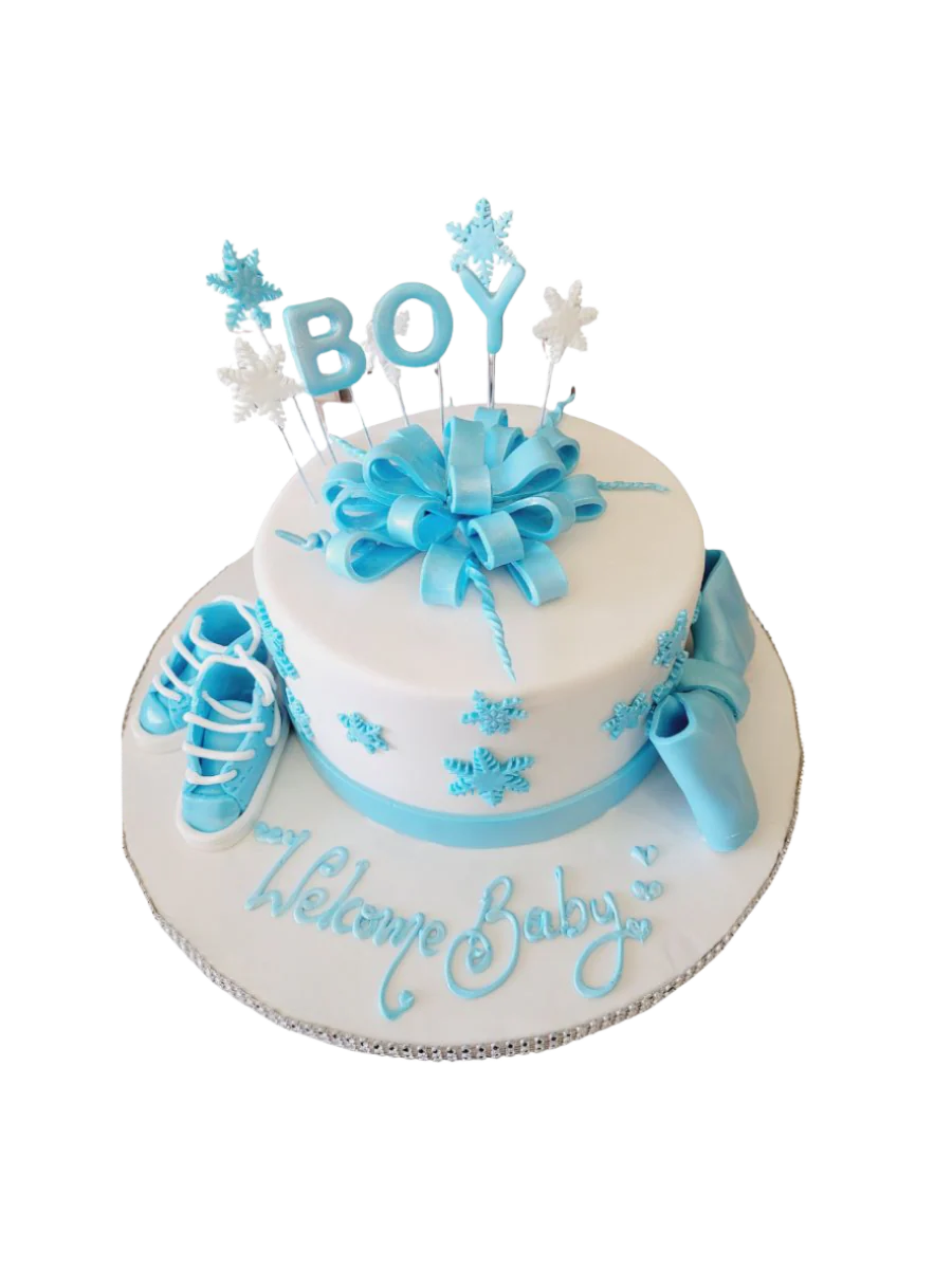 Blue Booty Baby Shower Fondant Cake