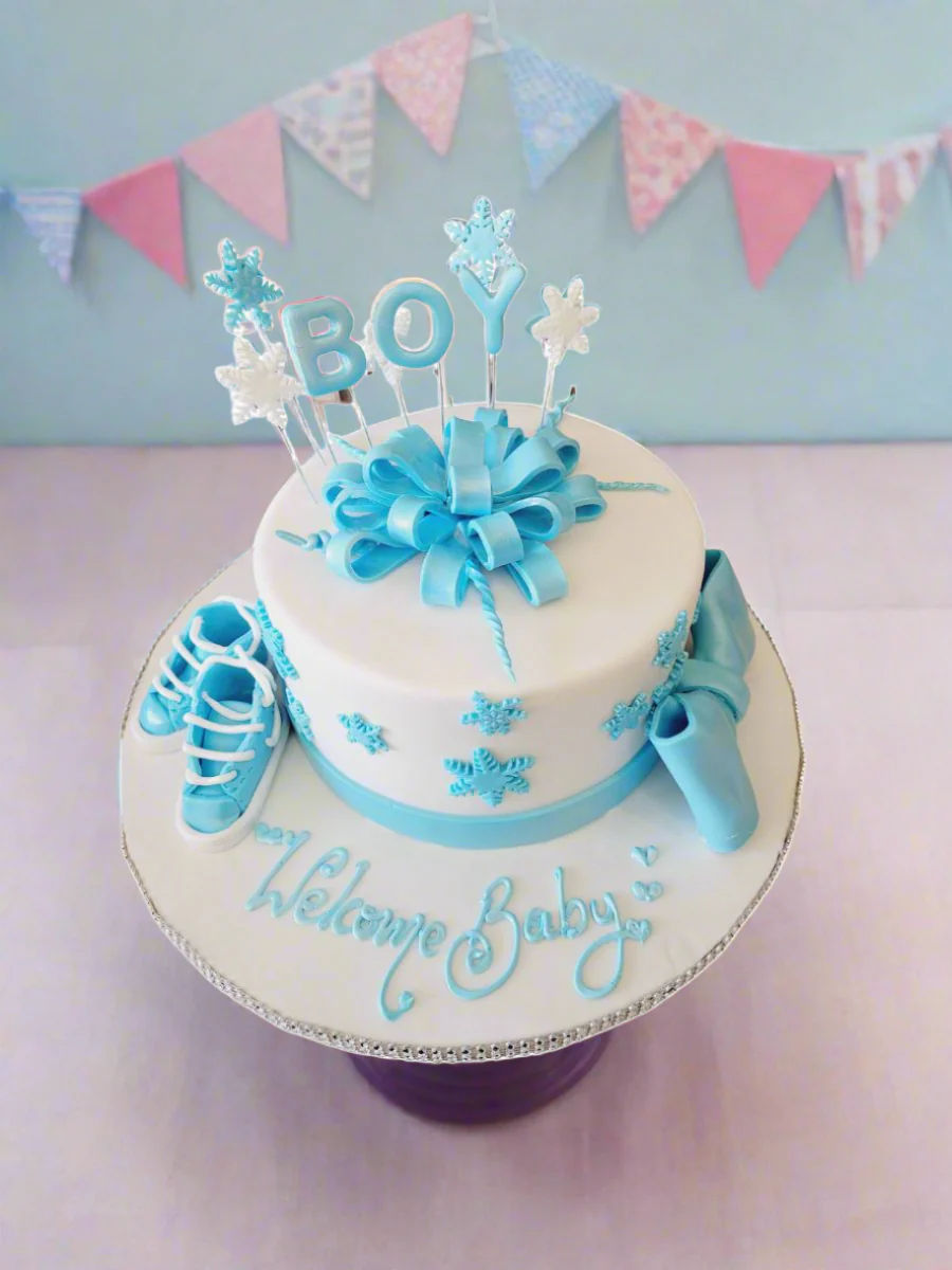 Blue Booty Baby Shower Fondant Cake - Image 3