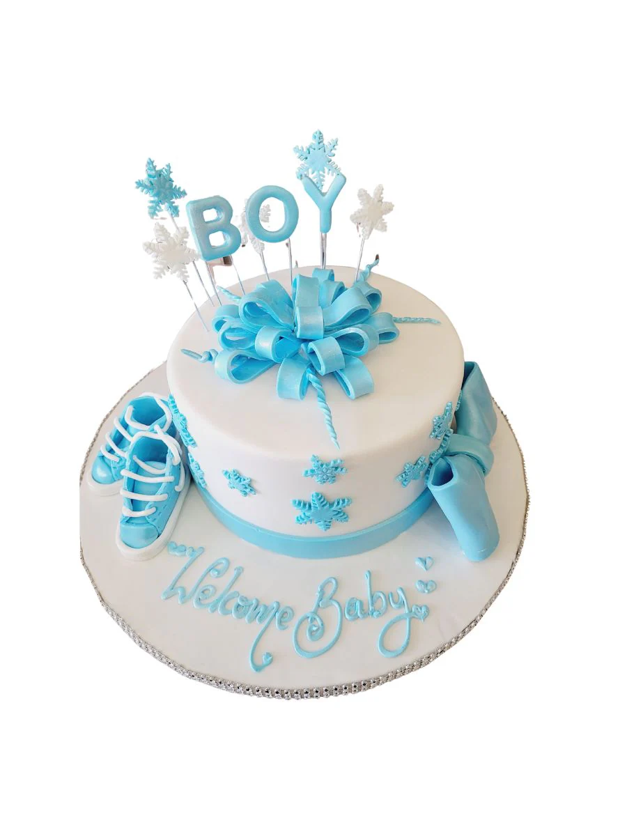 Blue Booty Baby Shower Fondant Cake - Image 5