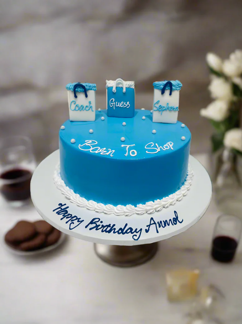 Blue Born to Shop Cream Cake - Image 3