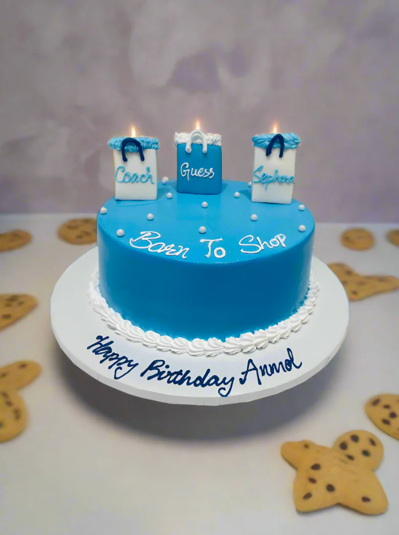 Blue Born to Shop Cream Cake - Image 4