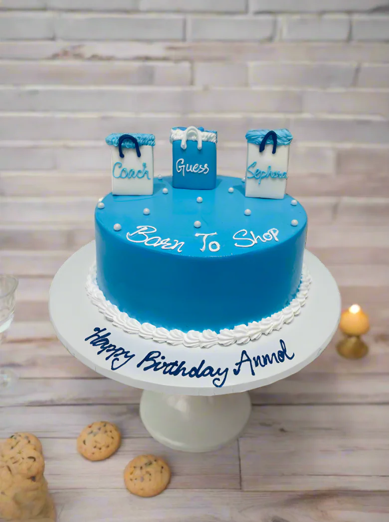 Blue Born to Shop Cream Cake - Image 5