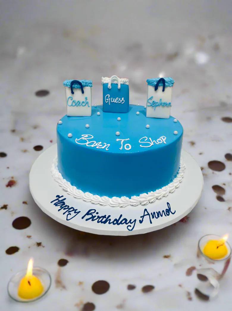 Blue Born to Shop Cream Cake - Image 6