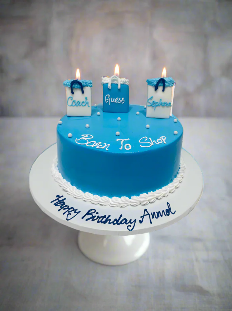Blue Born to Shop Cream Cake - Image 7