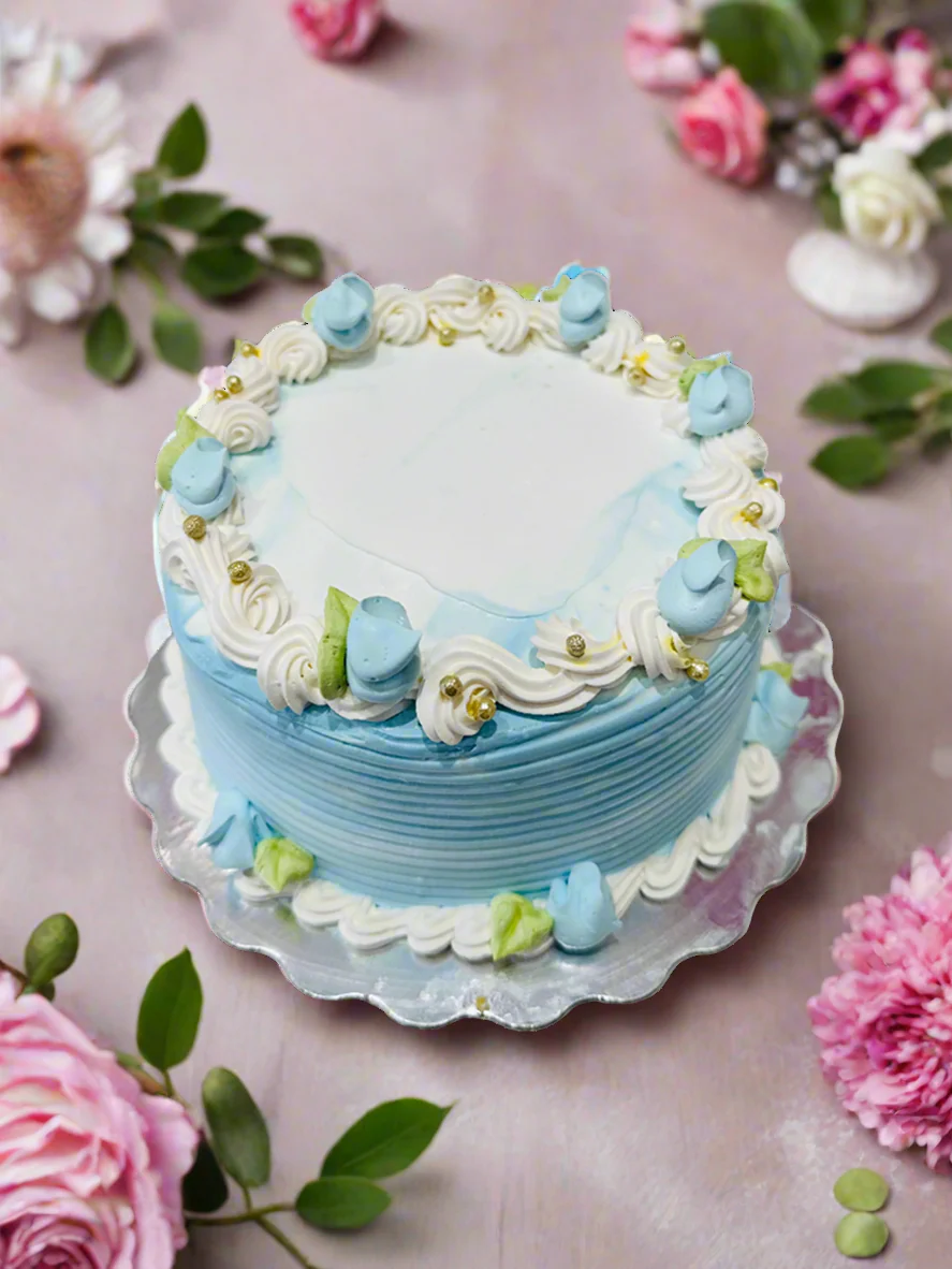 Blue Buds Birthday Cake - Image 3