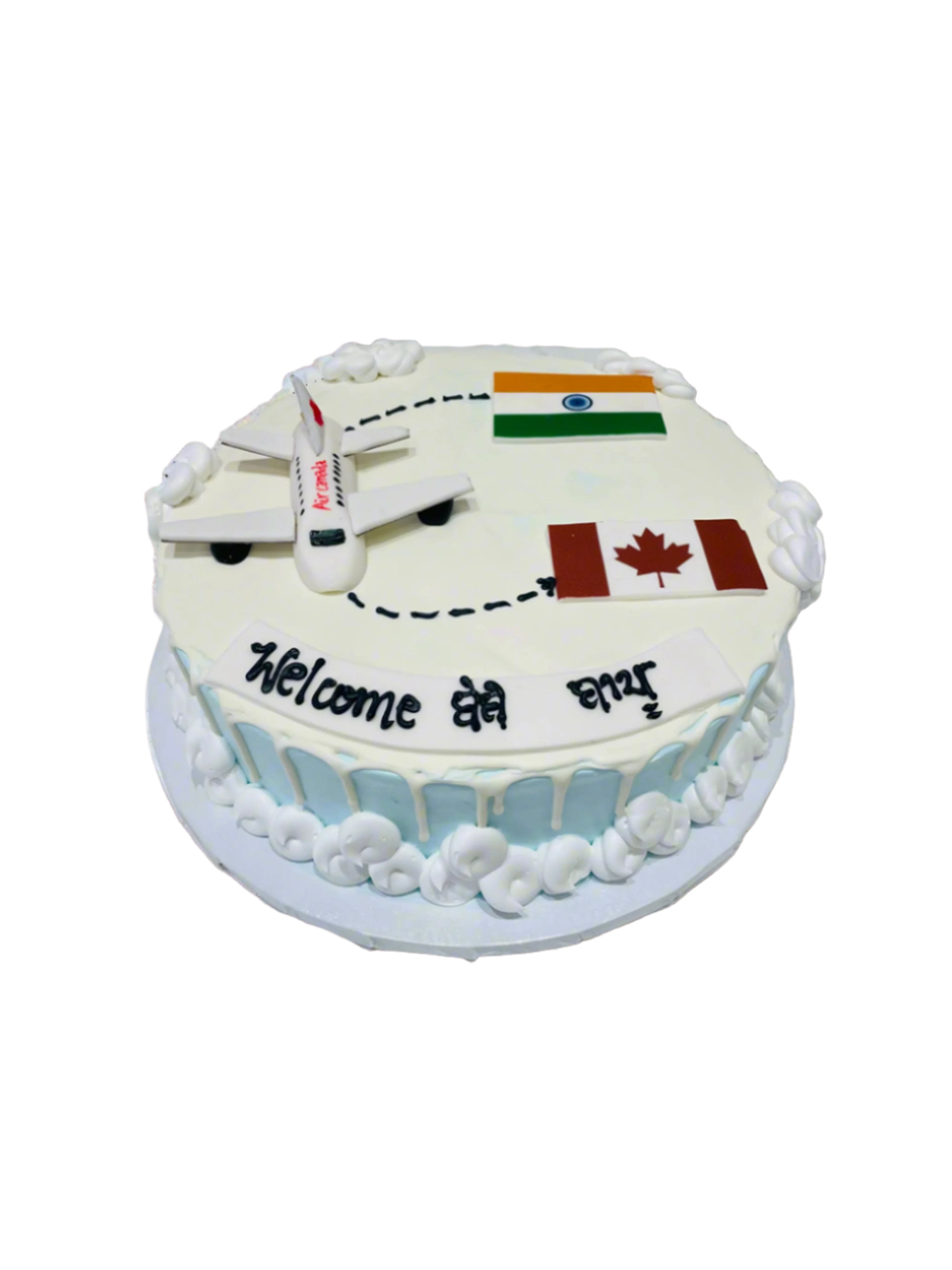 Blue India To Canada Cream Cake
