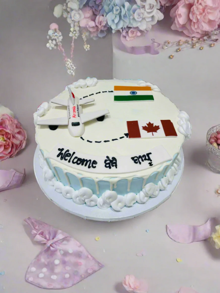 Blue India To Canada Cream Cake - Image 3