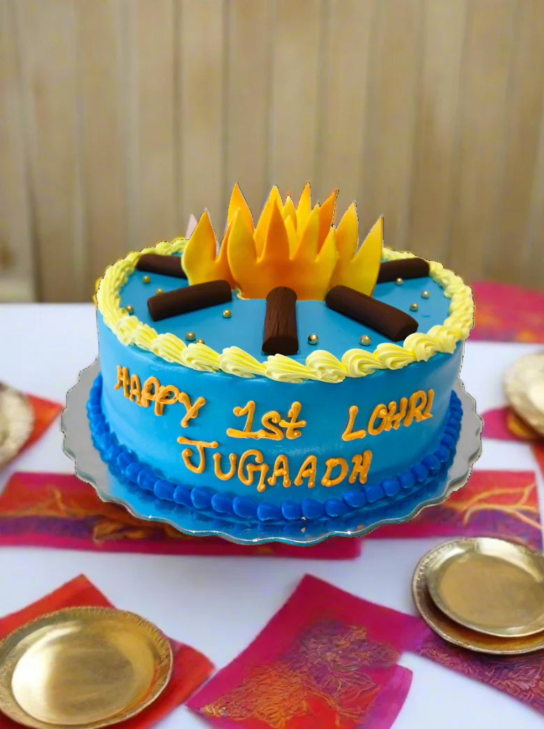 Blue Lohri Cake - Image 3