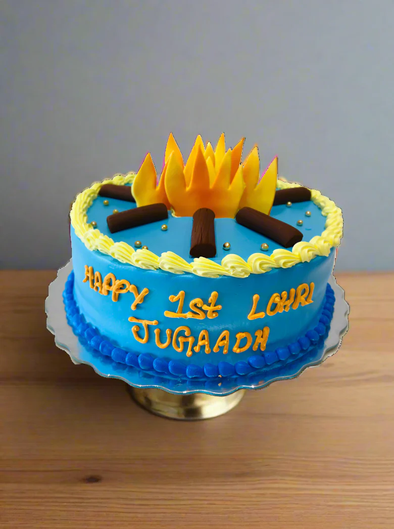 Blue Lohri Cake - Image 4